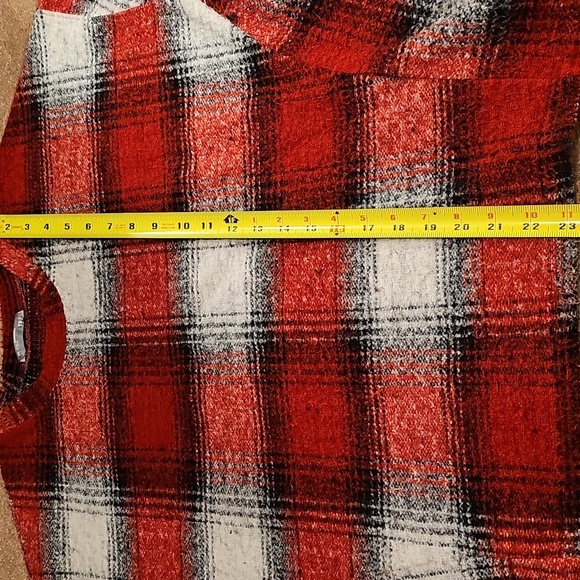 Zara Top Red Plaid Sweater Size Small - Picture 7 of 10